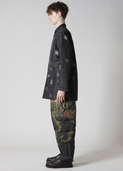 BUTTON PRINTED PADDED COLLAR BLOUSE