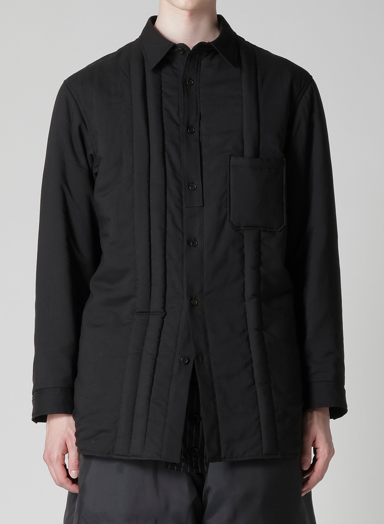 CELLULOSE LAWN DOUBLE PLACKET PADDED BLOUSE