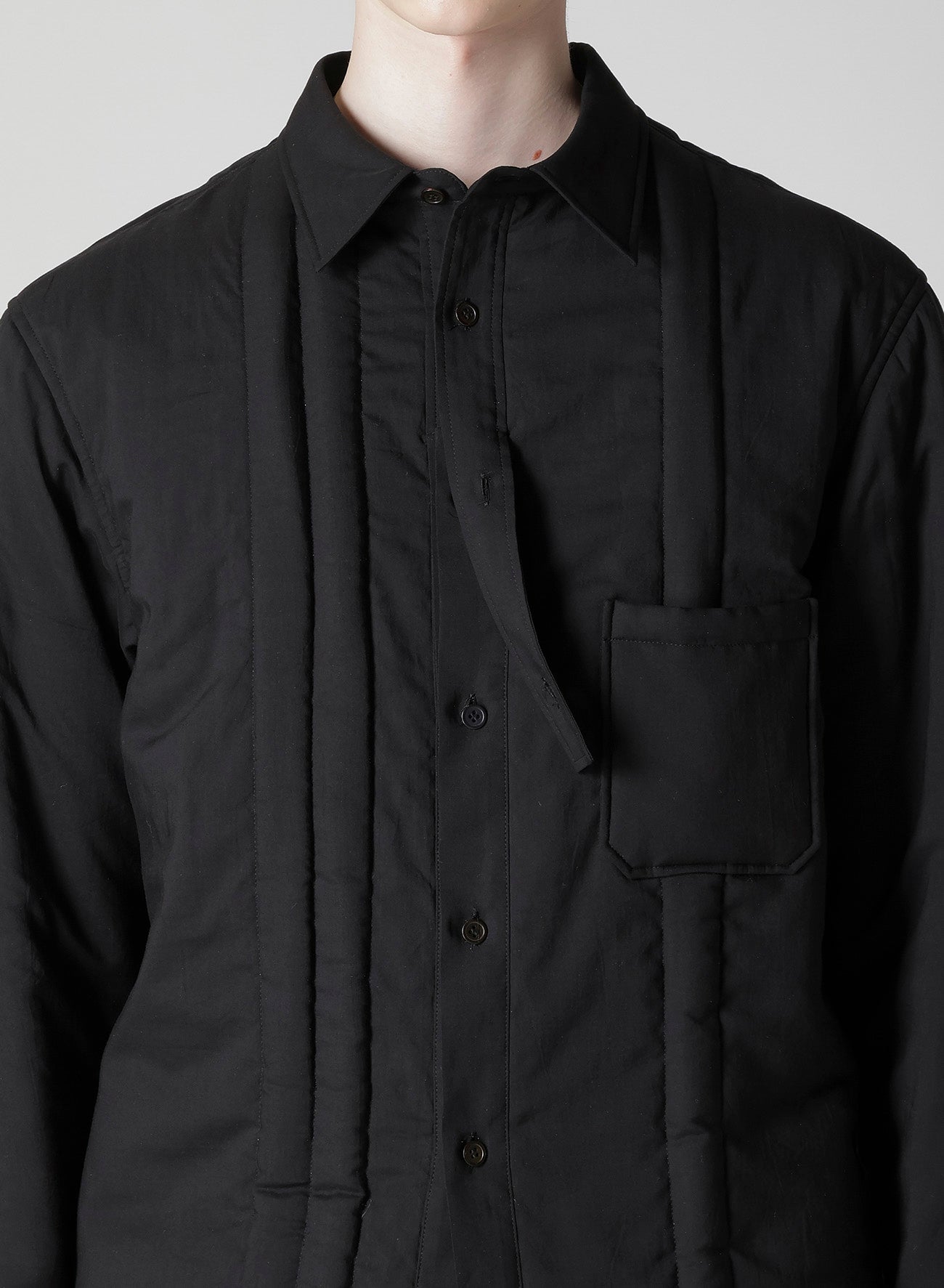 CELLULOSE LAWN DOUBLE PLACKET PADDED BLOUSE