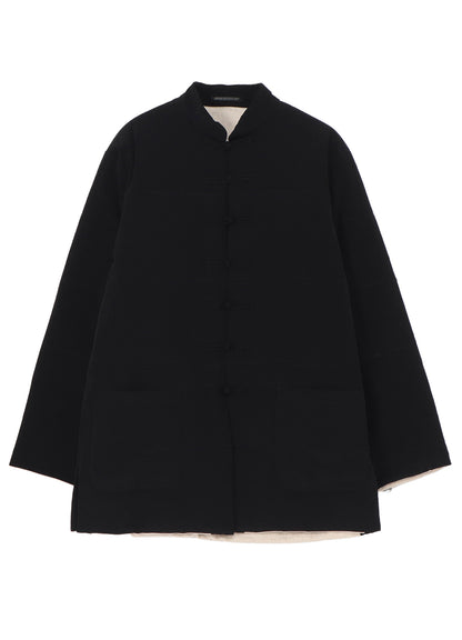 Ta TUXEDO STAND COLLAR REVERSIBLE PADDED BLOUSE