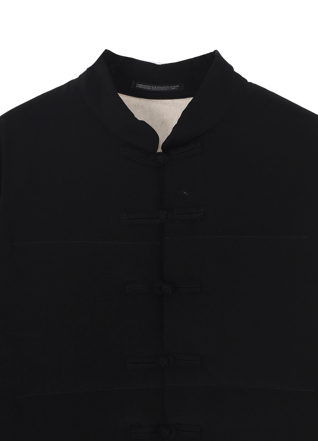 Ta TUXEDO STAND COLLAR REVERSIBLE PADDED BLOUSE