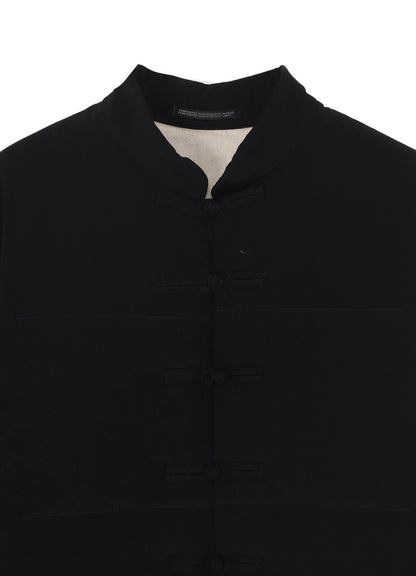 Ta TUXEDO STAND COLLAR REVERSIBLE PADDED BLOUSE