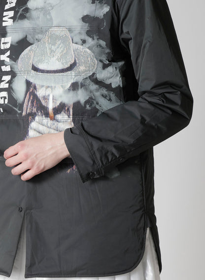 TOBACCO OLD MAN PRINTED PADDED BLOUSE