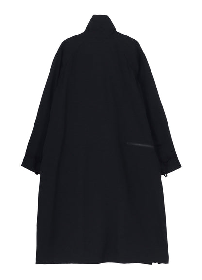 WOOL GABARDINE CROSS SHAPED ZIPPER COAT