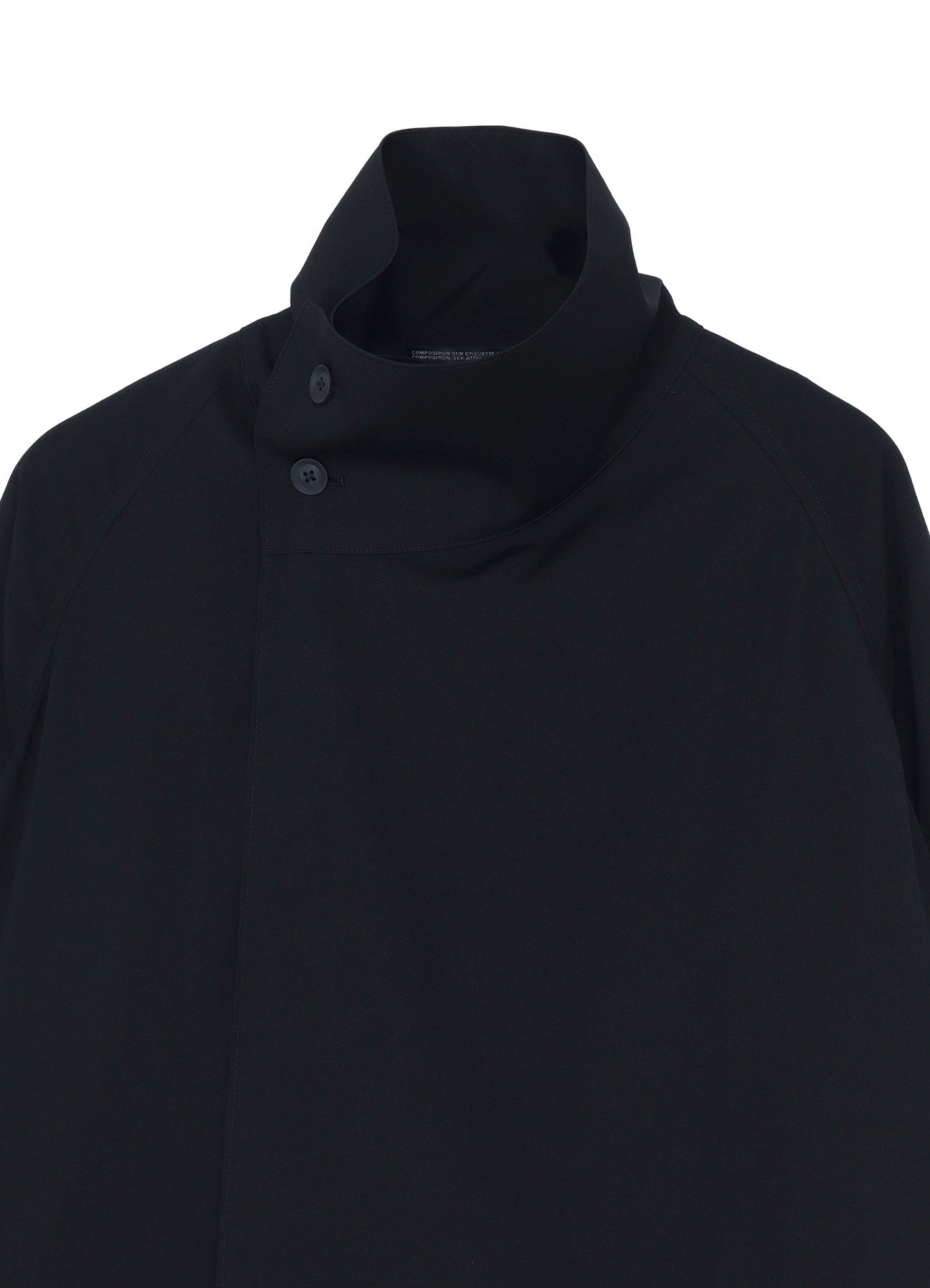 WOOL GABARDINE CROSS SHAPED ZIPPER COAT