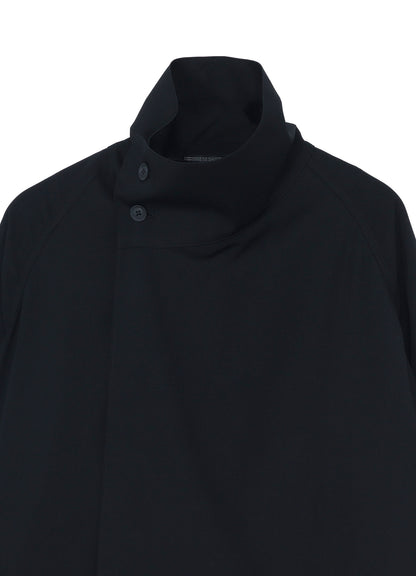 WOOL GABARDINE CROSS SHAPED ZIPPER COAT