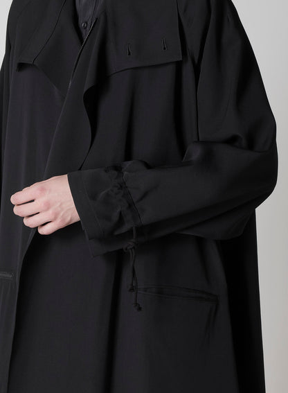 WOOL GABARDINE CROSS SHAPED ZIPPER COAT