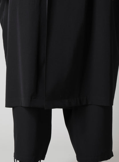 WOOL GABARDINE CROSS SHAPED ZIPPER COAT