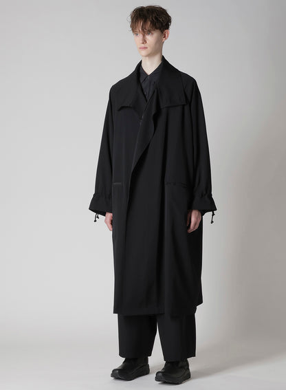 WOOL GABARDINE CROSS SHAPED ZIPPER COAT