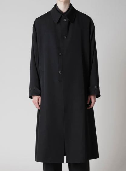 WOOL GABARDINE DESIGNED SLEEVE COAT