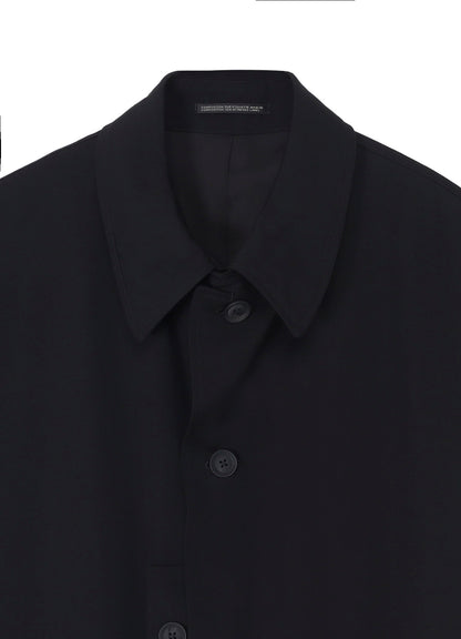 WOOL GABARDINE DESIGNED SLEEVE COAT