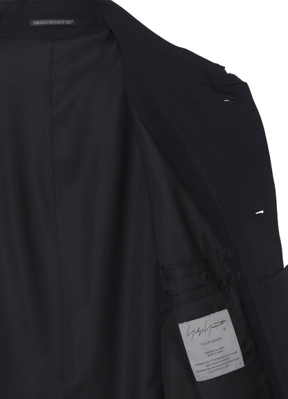 WOOL GABARDINE DESIGNED SLEEVE COAT
