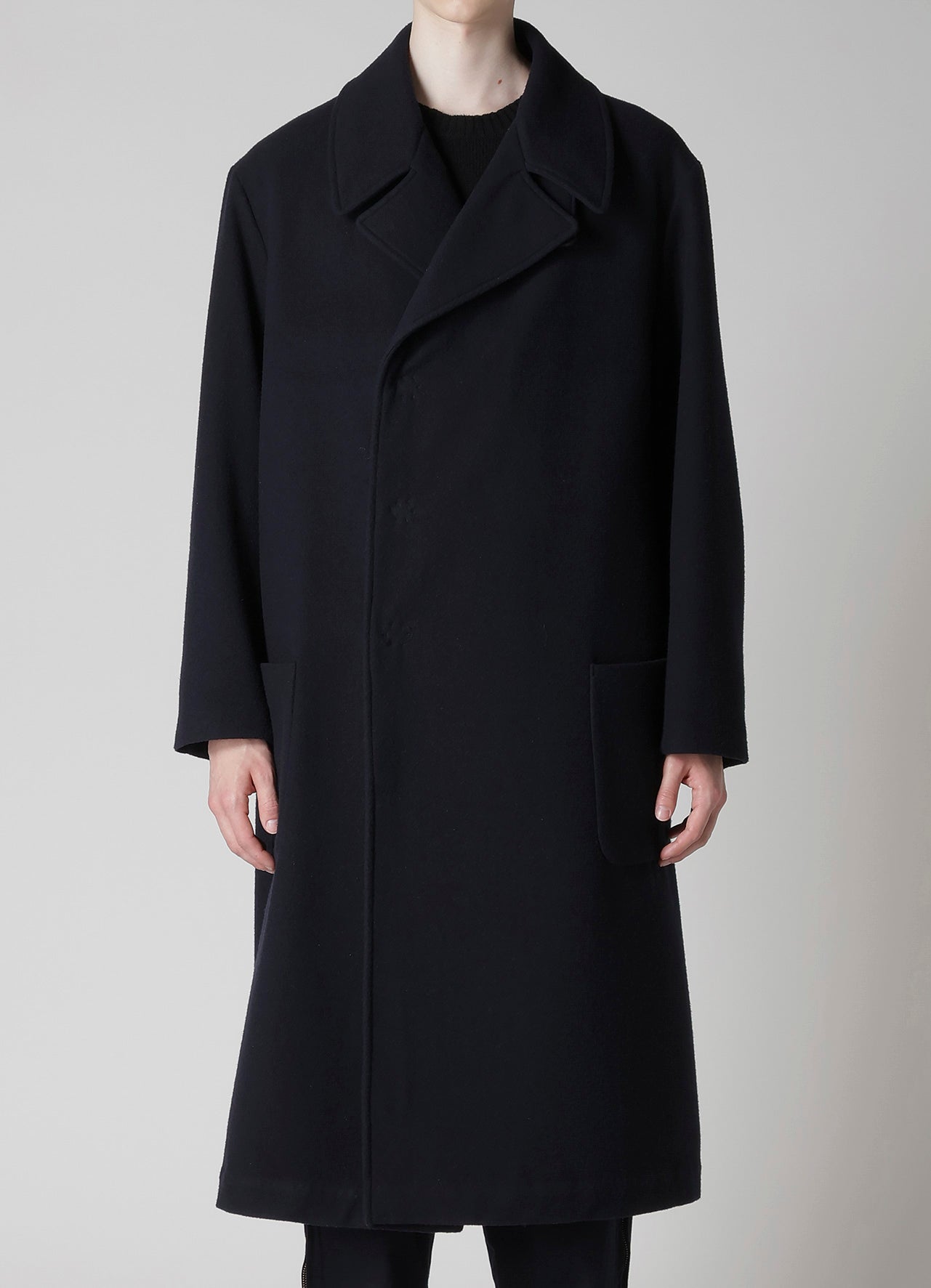 AIRY MOSSER SNAP BUTTON LONG COAT – THE SHOP YOHJI YAMAMOTO
