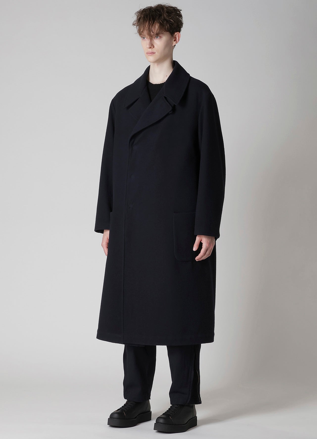 AIRY MOSSER SNAP BUTTON LONG COAT – THE SHOP YOHJI YAMAMOTO
