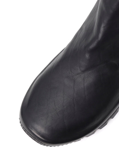 FULL GRAIN HORSE LEATHER BACK ZIP MID BOOTS