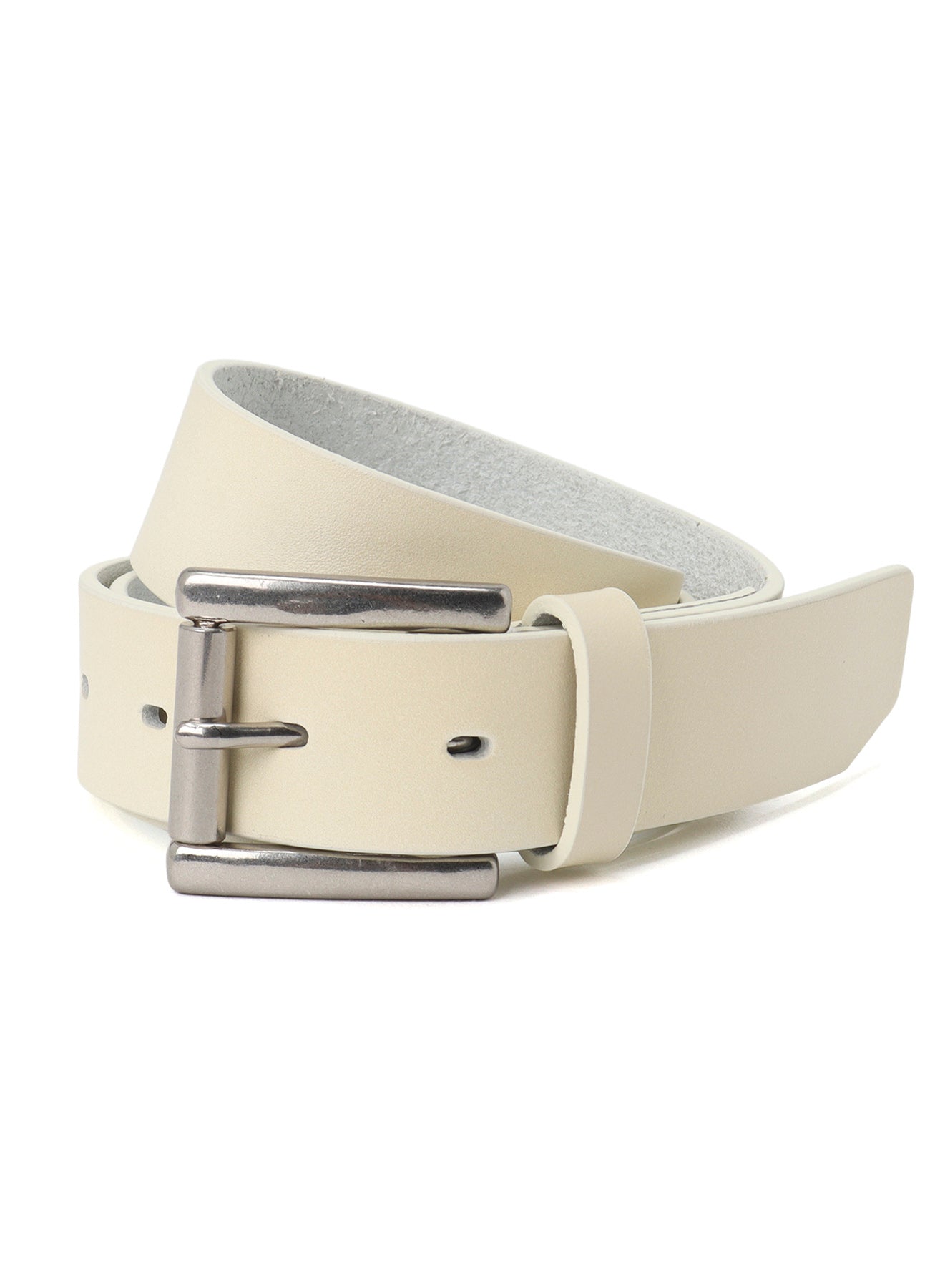 WHITE LEATHER 30MM PLAIN BELT
