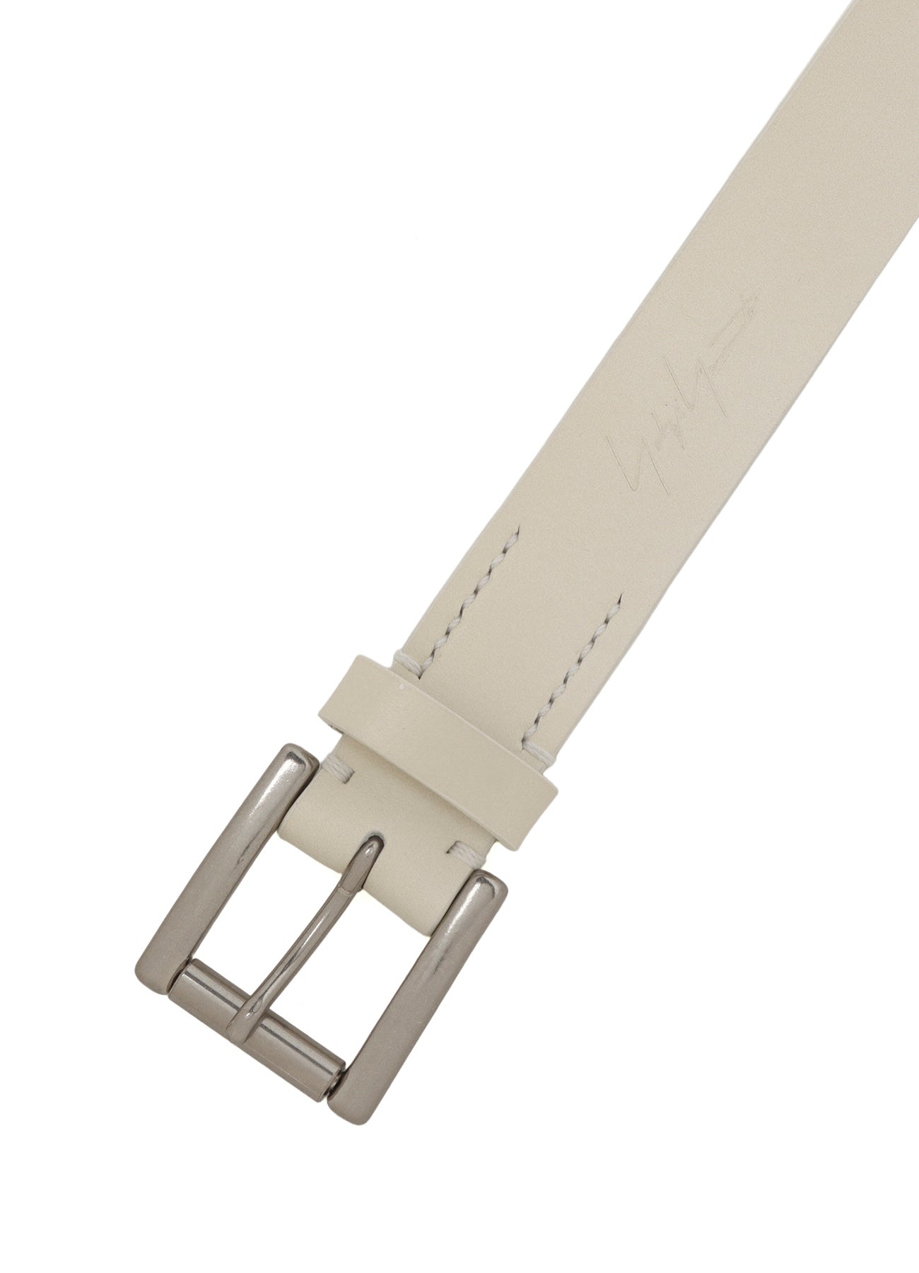 WHITE LEATHER 30MM PLAIN BELT