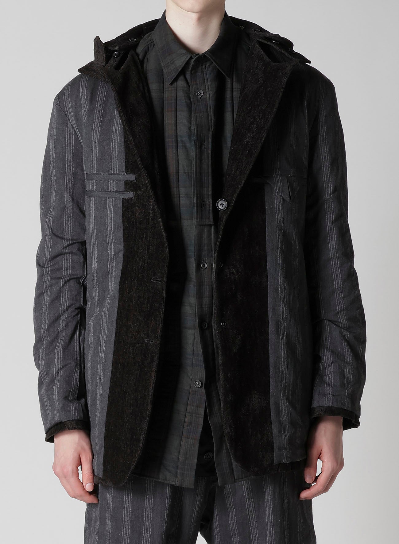 LINEN VELVET PADDED HOOD JACKET – THE SHOP YOHJI YAMAMOTO