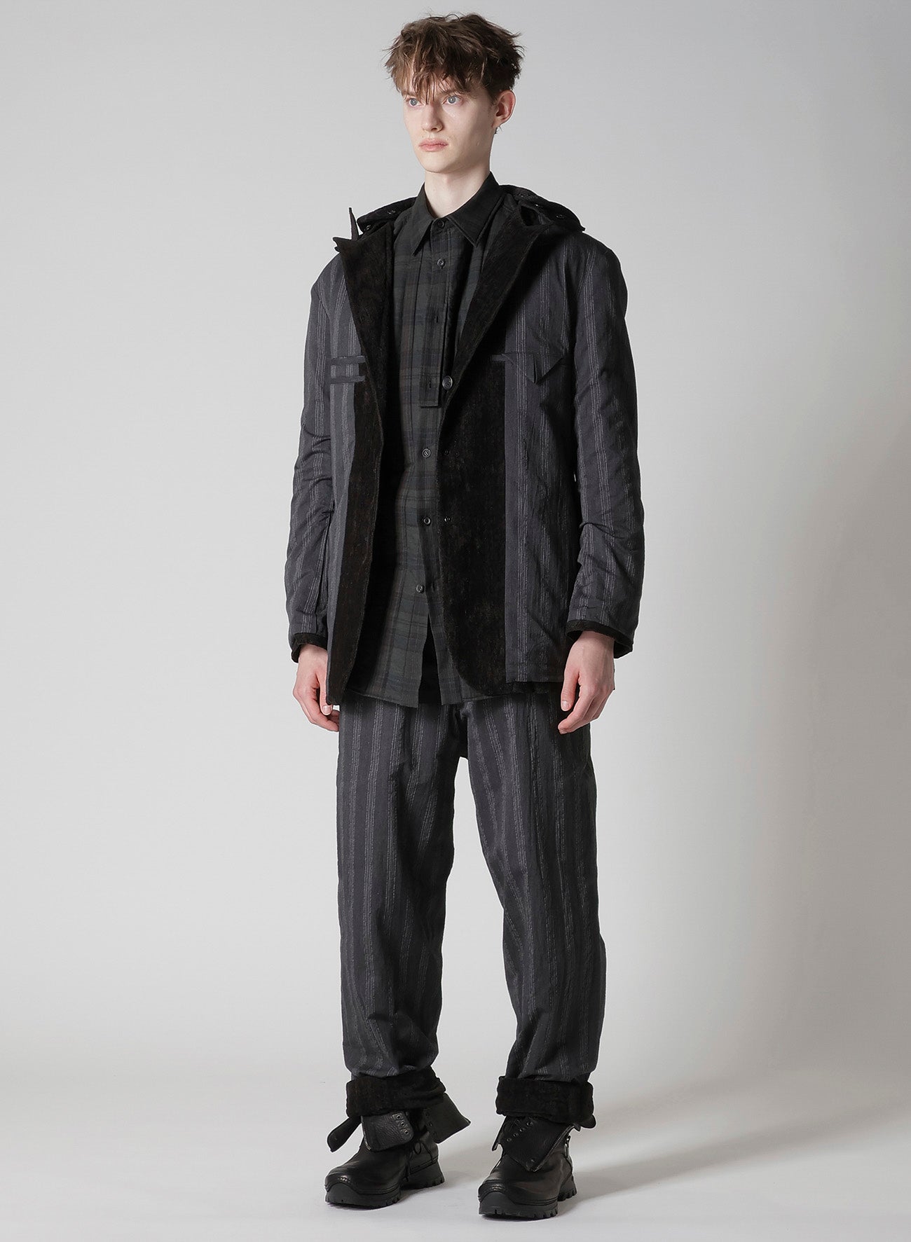 LINEN VELVET PADDED HOOD JACKET – THE SHOP YOHJI YAMAMOTO