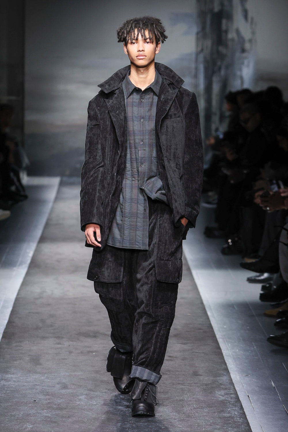 LINEN VELVET PADDED HOOD JACKET – THE SHOP YOHJI YAMAMOTO