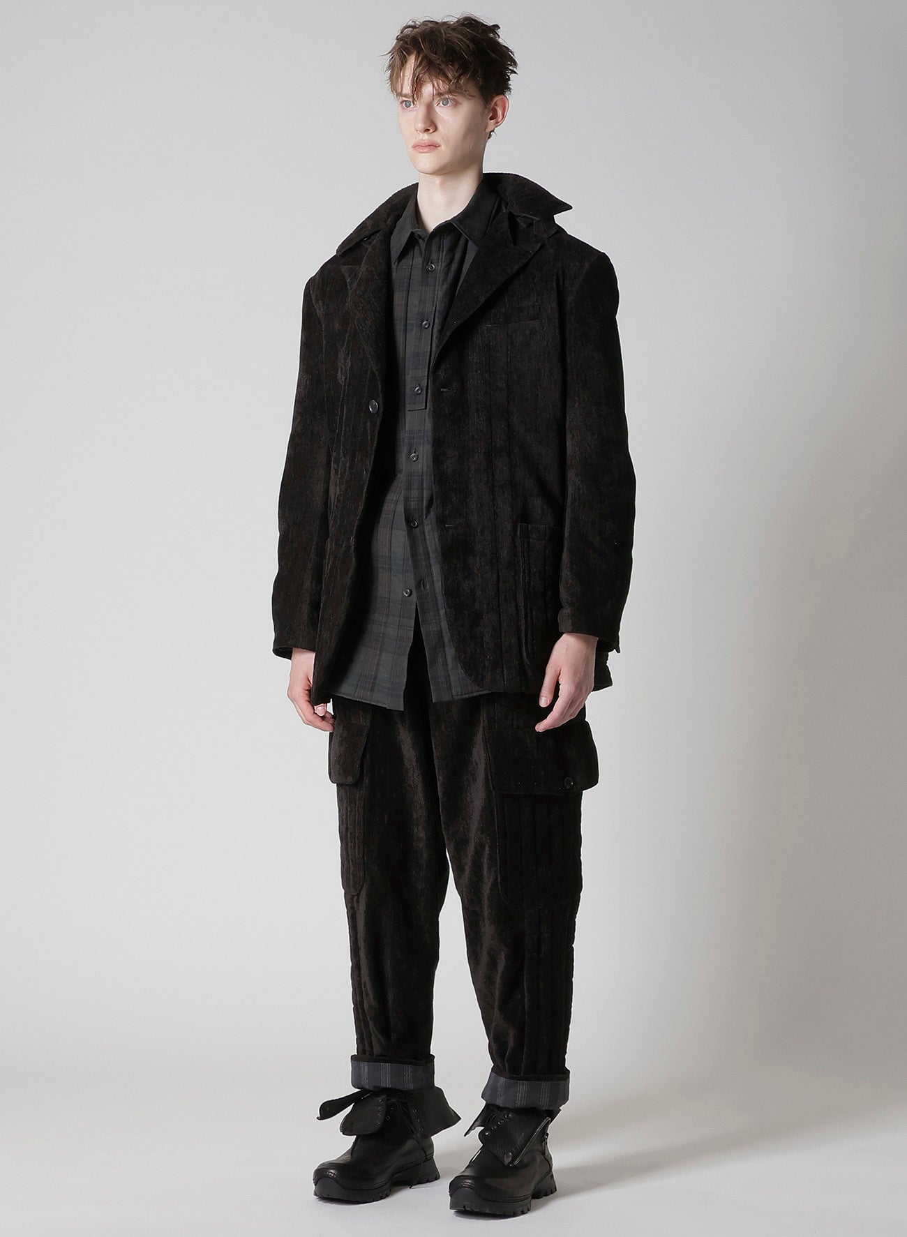 LINEN VELVET PADDED HOOD JACKET – THE SHOP YOHJI YAMAMOTO