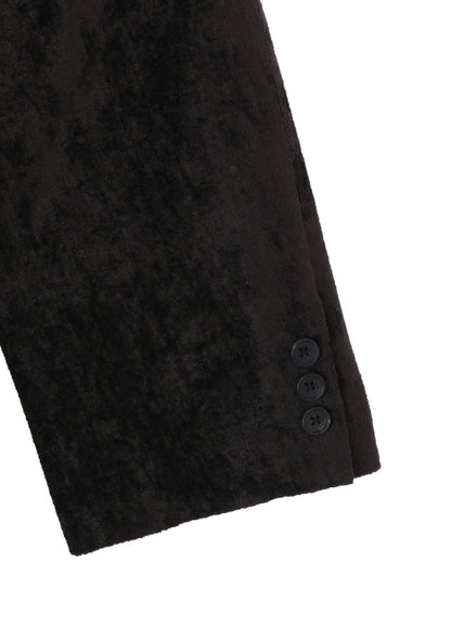 LINEN VELVET PADDED HOOD JACKET