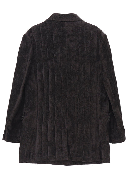 LINEN VELVET  TAB DETAIL PADED JACKET