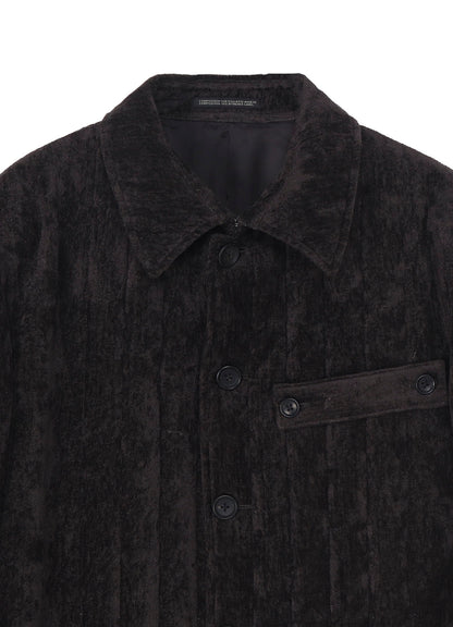 LINEN VELVET  TAB DETAIL PADED JACKET