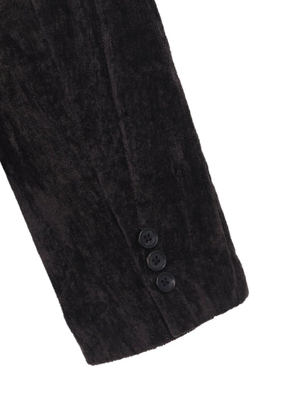 LINEN VELVET  TAB DETAIL PADED JACKET
