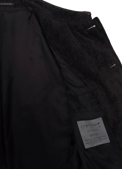 LINEN VELVET  TAB DETAIL PADED JACKET