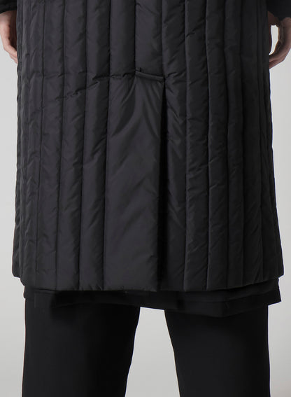 WOOL GABARDINE 4 BUTTONS LONG JACKET WITH LINER