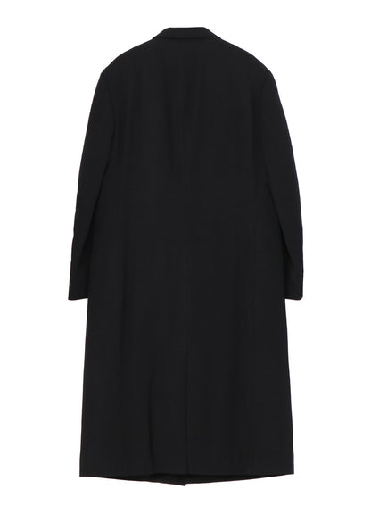 WOOL GABARDINE 4 BUTTONS LONG JACKET WITH LINER