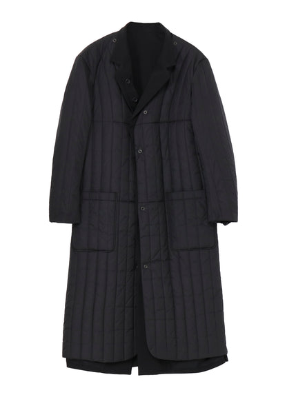 WOOL GABARDINE 4 BUTTONS LONG JACKET WITH LINER