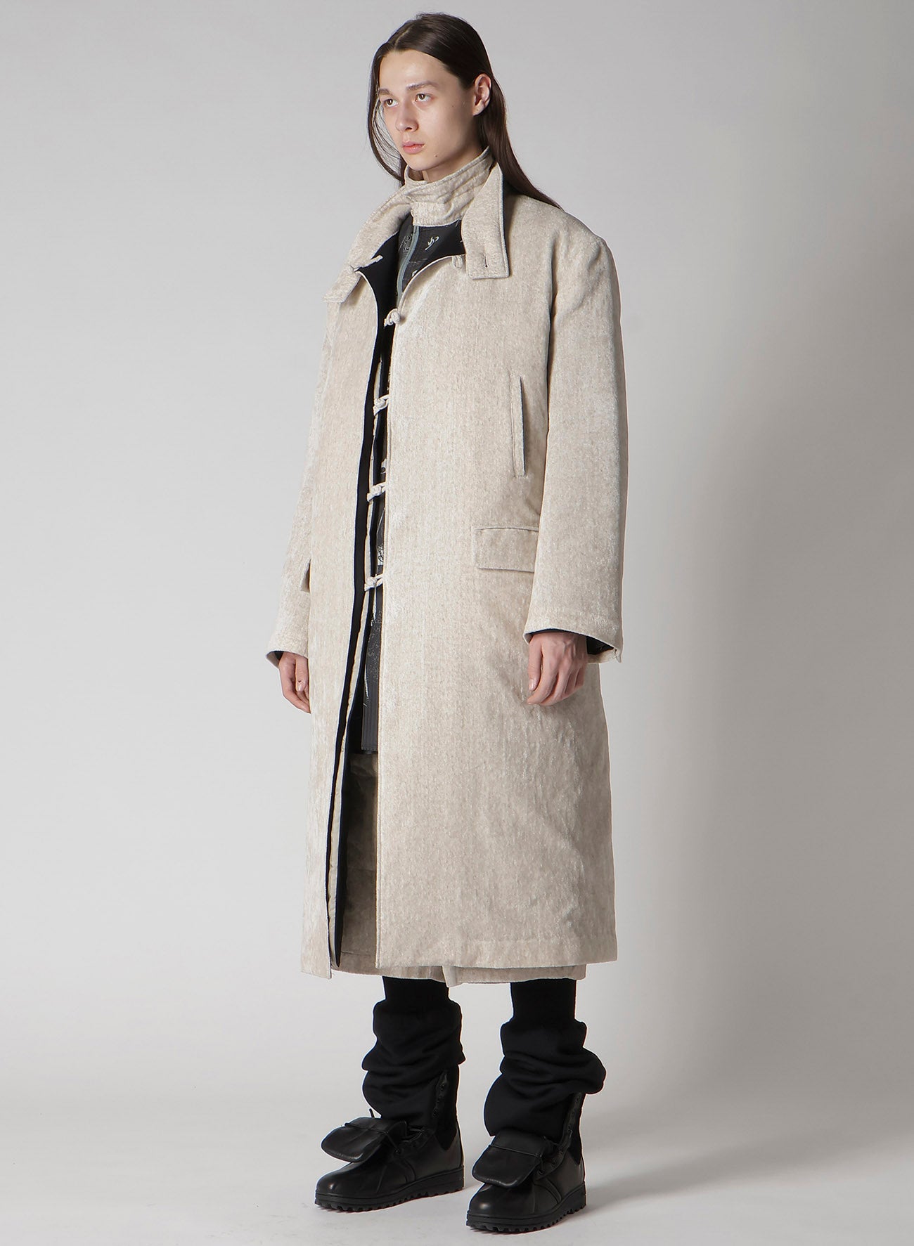LINEN VELVET STAND COLLAR JACKET WITH LINER – THE SHOP YOHJI YAMAMOTO