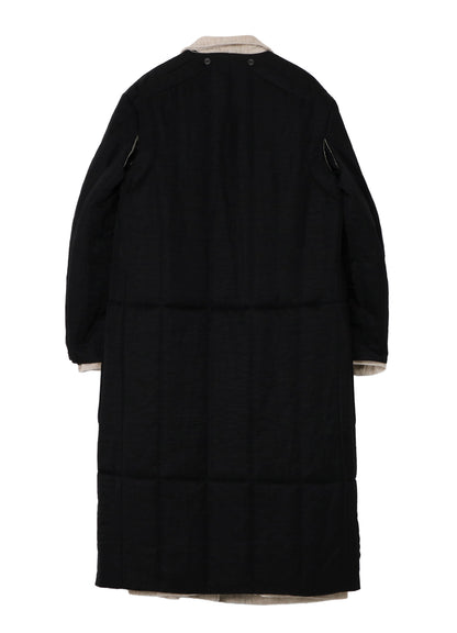 LINEN VELVET STAND COLLAR JACKET WITH LINER