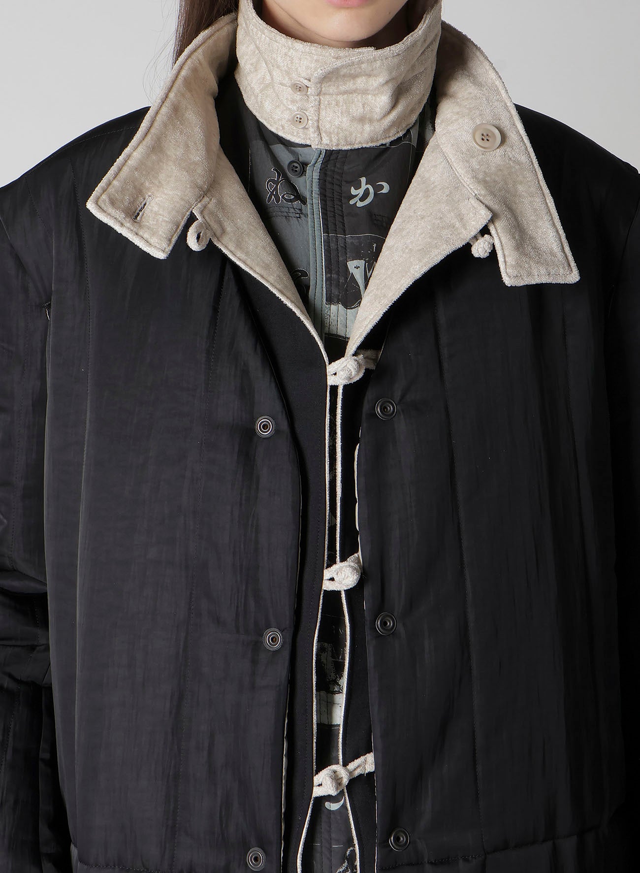 LINEN VELVET STAND COLLAR JACKET WITH LINER – THE SHOP YOHJI YAMAMOTO