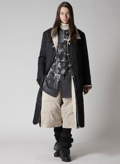 LINEN VELVET STAND COLLAR JACKET WITH LINER