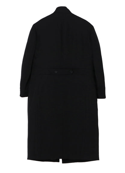 WOOL GABARDINE STAND COLLAR JACKET WITH LINER