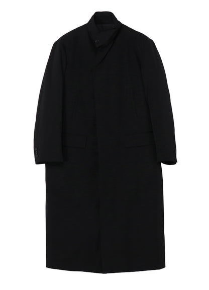 WOOL GABARDINE STAND COLLAR JACKET WITH LINER