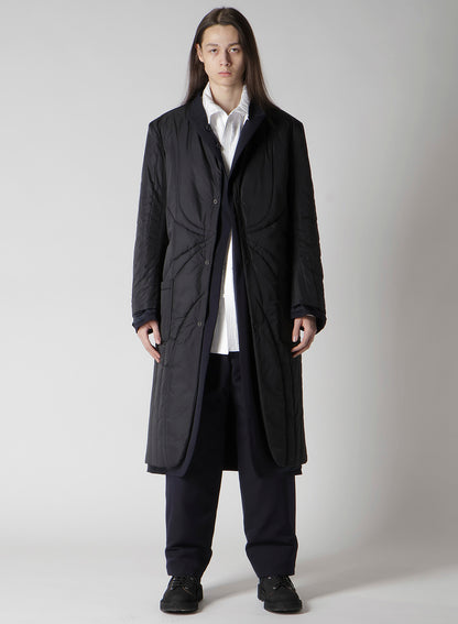 NAVY WOOL GABARDINE ONE BUTTON JACKET WITH LINER
