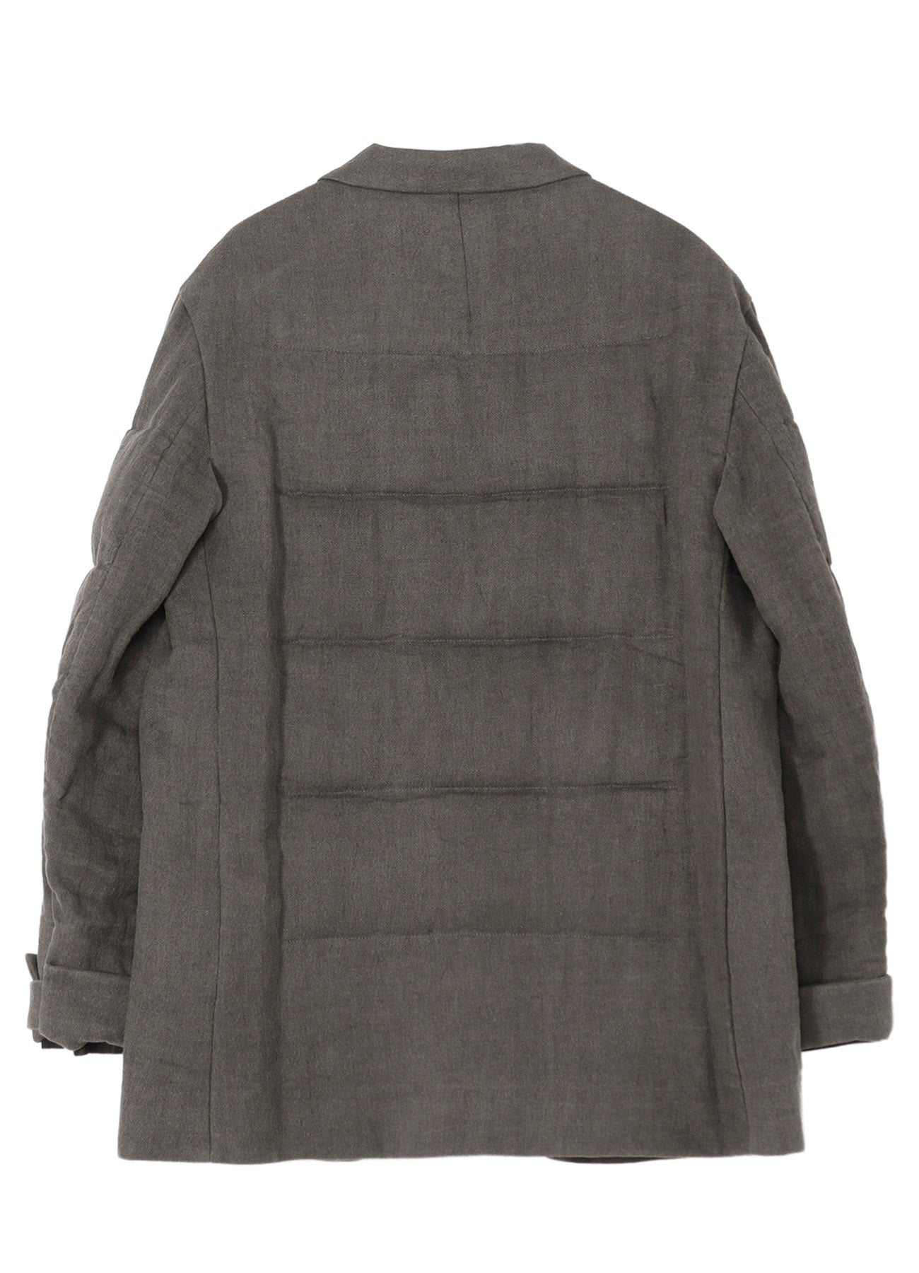 SILK LINEN INKED 3 BUTTONS HORIZONTAL PADDED JACKET