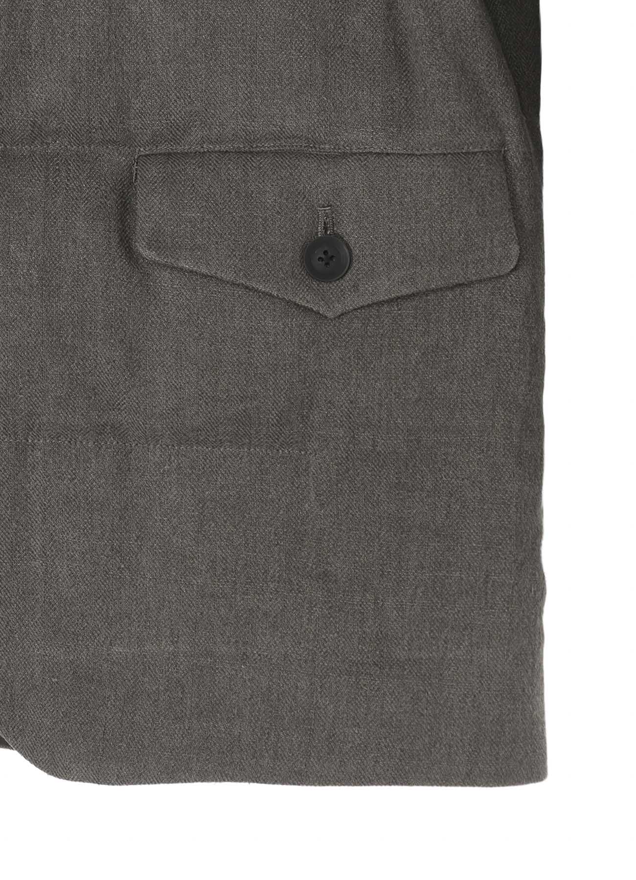 SILK LINEN INKED 3 BUTTONS HORIZONTAL PADDED JACKET