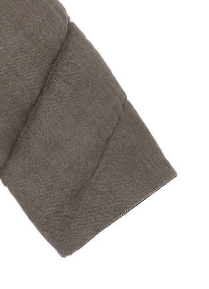 SILK LINEN DIAGONAL PADDED HOODED JACKET
