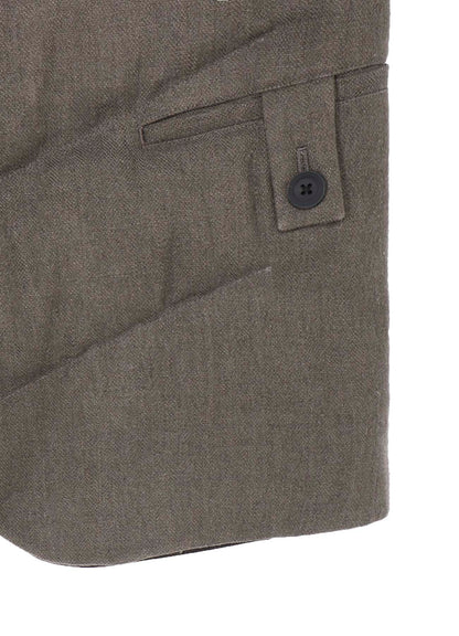 SILK LINEN DIAGONAL PADDED HOODED JACKET