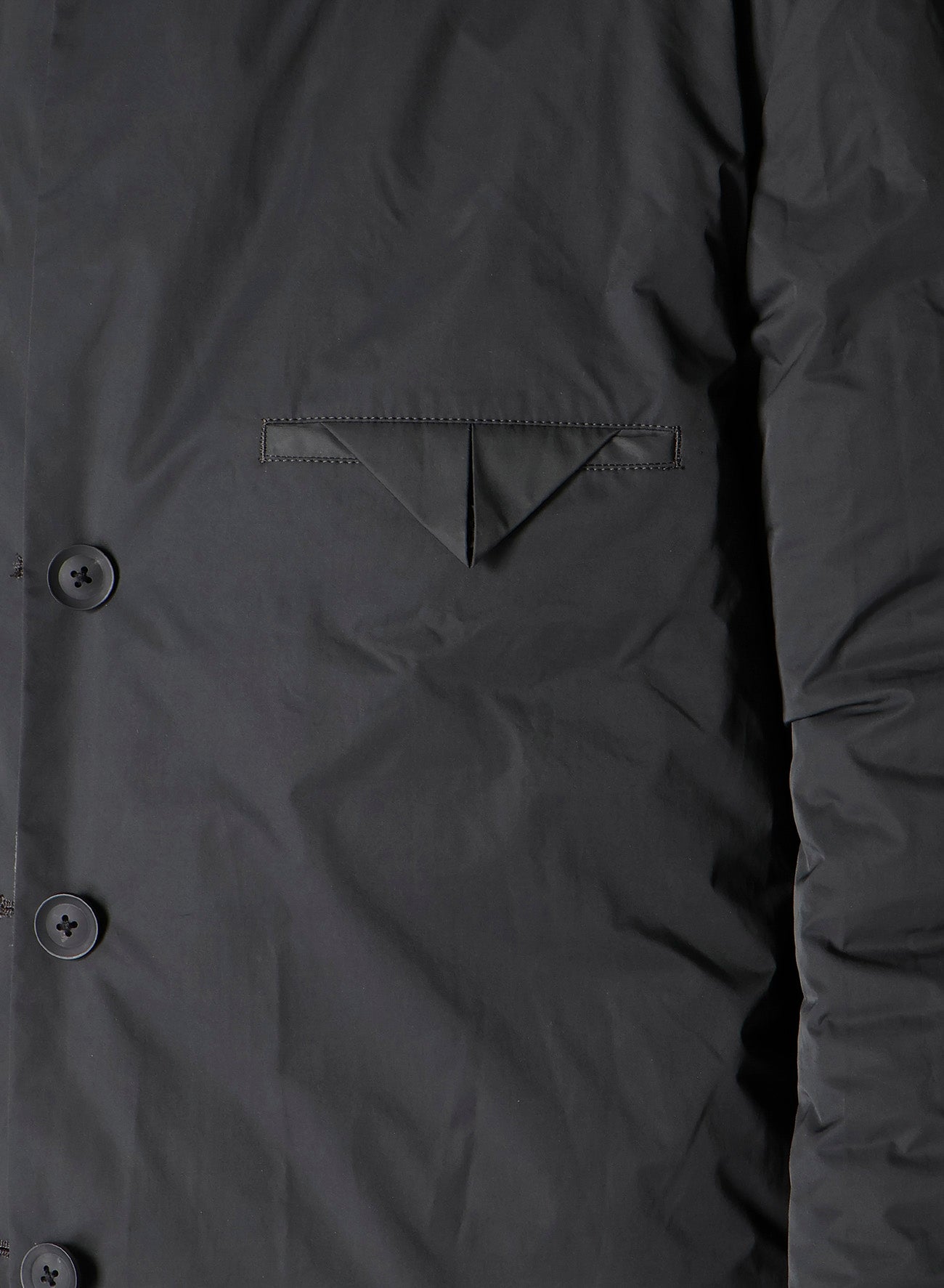 SILK LINEN DIAGONAL PADDED HOODED JACKET