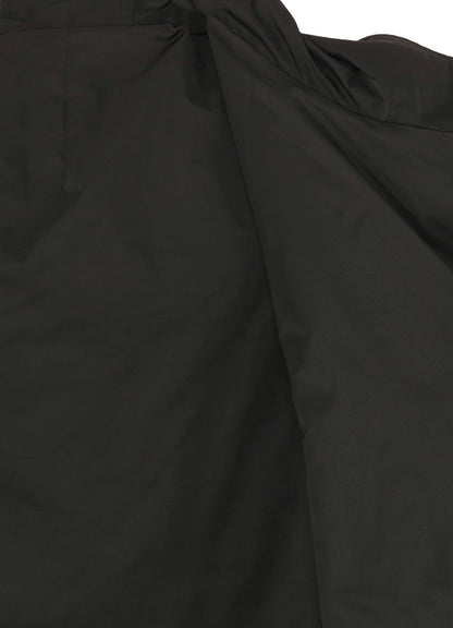 SILK LINEN DIAGONAL PADDED HOODED JACKET
