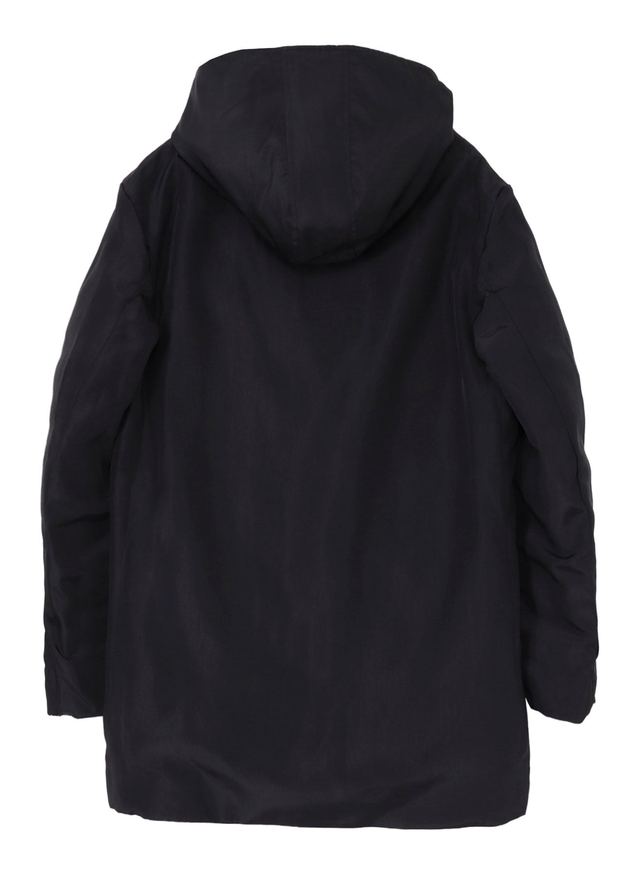 SILK DENIM DIAGONAL PADDED HOODED JACKET