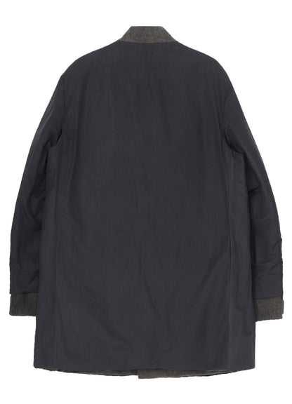 COTTON LINEN INKED HORIZONTAL PADDED LONG JACKET