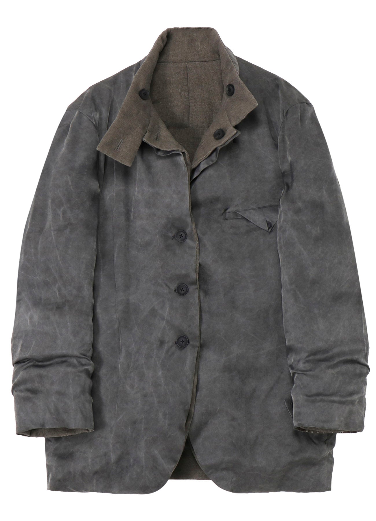 SILK LINEN INKED HORIZONTAL PADDED STAND JACKET – THE SHOP YOHJI