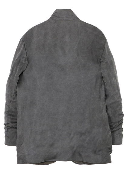 SILK LINEN INKED HORIZONTAL PADDED STAND JACKET